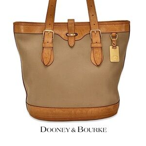 Vintage 90’s Dooney & Bourke Canvas Tote with Vachetta Trim – Made in USA